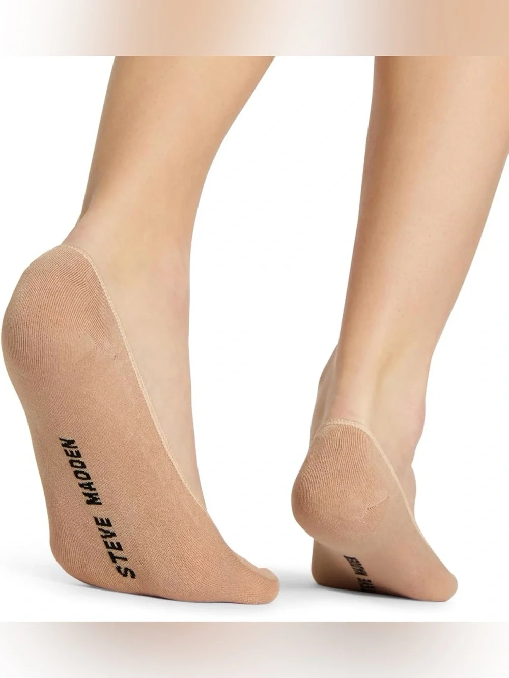 3 Pair Steve Madden No-Show Liner Socks in Black and Nude